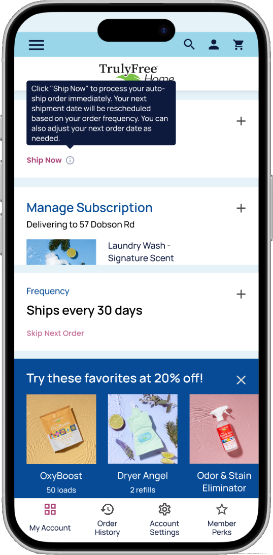 Member portal tooltip with design system styling