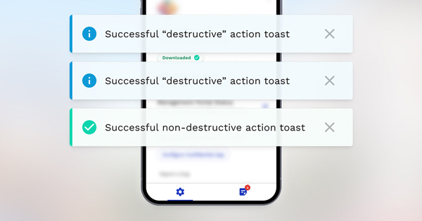 Illustration of various types of notifications on a mobile app